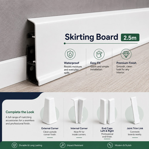 75mm pvc skirting - pvc, board