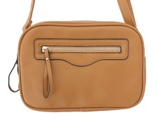 Lucy K Faux Leather Crossbody Bag, Mustard Yellow, 10x7"