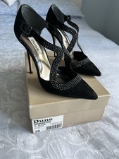 Dune Black Suede Twist Court