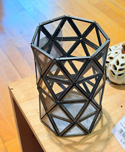 Black geometric metal glass - metal,