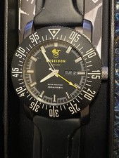 Poseidon Dive Watch Black Silicone Strap Boxed 