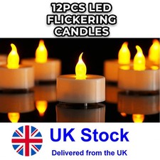12PC LED Tea Lights Candles Tealights Electric Fake Candles  Flameless Warmlight