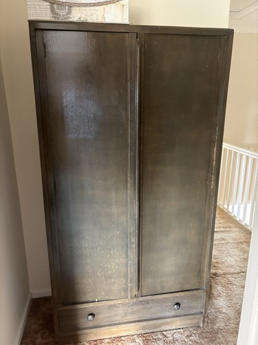 Vintage dark wood wardrobe - vintage,