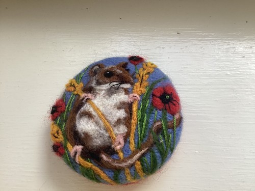 Needle felt brooch harvest - needle,