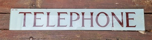 Telephone original glass sign - telephone,