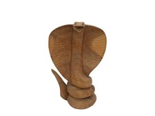 HAND CARVED 3KG Wooden King Cobra Snake Statue 49cm Tall - C68