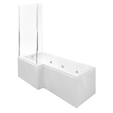 L-Shaped Whirlpool Shower Bath