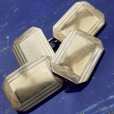 SILVER CUFFLINKS 9ct GOLD