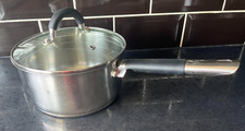 ESSENTIALS TOWER STAINLESS STEEL 2.5 LITRE SAUCEPAN WITH GLASS LID