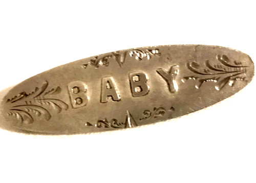 Antique silver baby brooch - baby,