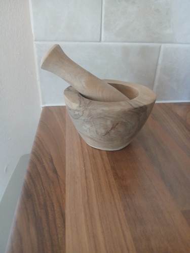 Wood mortar and pestal - wood,