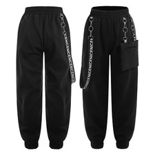 UK Girls Hip Hop Street Dance Pants Cargo Trousers Athletic Sports Sweatpants