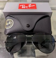 Ray-Ban Aviator Unisex Black Frames/Dark Grey lenses 62mm