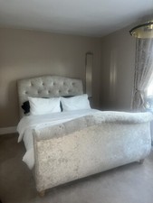 taskers crushed velvet king size bed