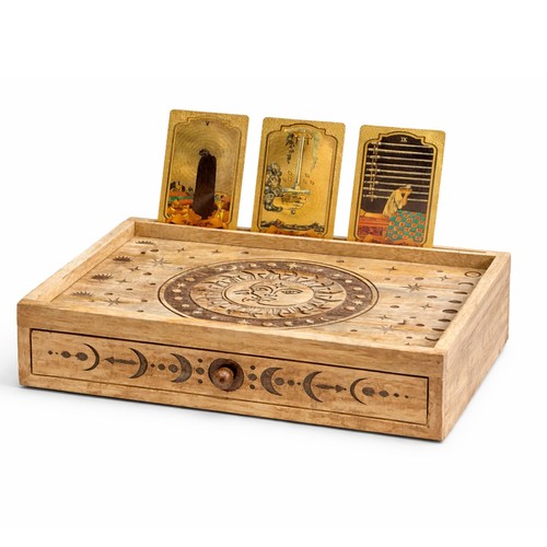 Sun moon tarot box - box, wooden