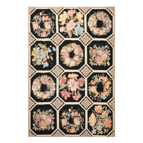 6x9 hand woven wool black - woven,
