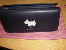 Radley. "Breton Buoy" very Dark Blue Leather Trifold Purse. with Dust Bag. BNWOT