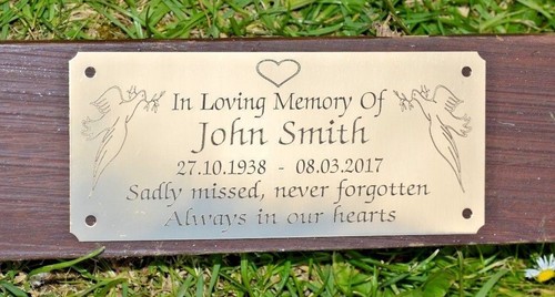 Memorial bench plaque - memorial,