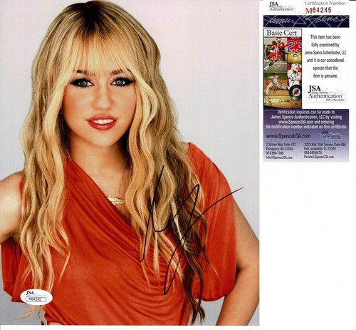 Miley cyrus signed 8x10 photo - miley,