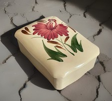 WADE HEATH HARVEST HAND PAINTED TRINKET JAR AND COVER 13.5cm X 10cm