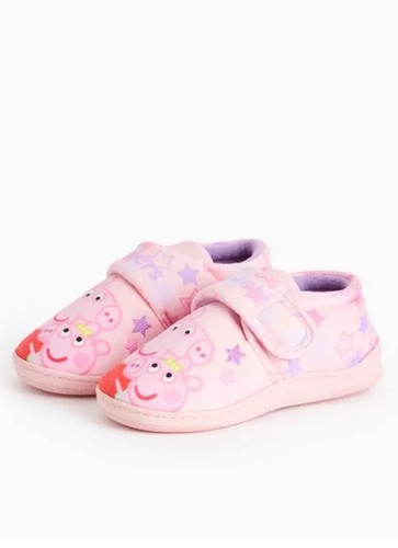 Girls peppa pink slippers - pink,