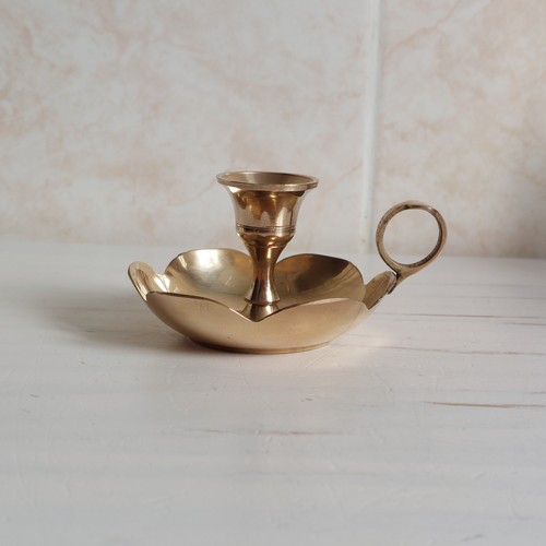Vintage brass chamberstick - brass,