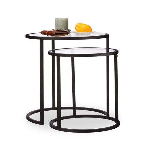 Side tables set glass - set,