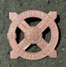Highland Regiment Cap Badge White Metal Od06
