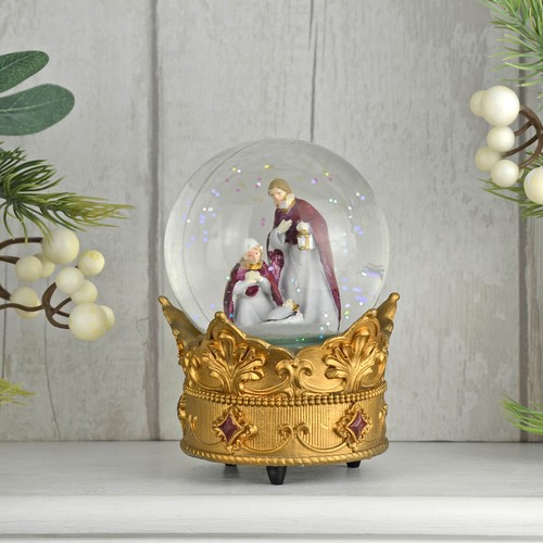 Musical nativity snow globe - snow,