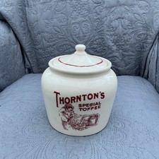 Vintage Collectable Thorntons Special Toffee Ceramic Jar Cookie Jar with Lid