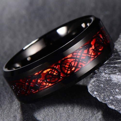 Mens black tungsten ring with - tungsten,