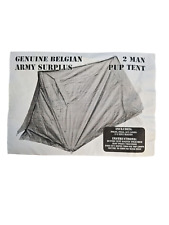 Genuine Belgian army surplus 2 person pup tent Olive Green