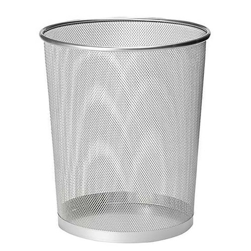 Metal mesh waste paper bin - metal,