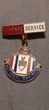 National Savings 10yrs service vintage enamel badge.