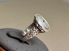 Midcentury Silver Locket Ring