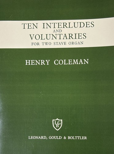 Coleman ten interludes - coleman,