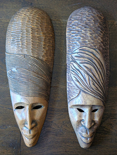 Pair hand carved jamaican - pair, of