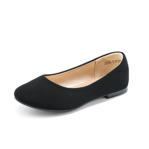 Black nubuck slip flats - nubuck,