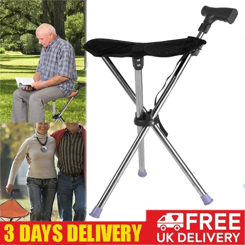 Folding walking stick - folding, seat
