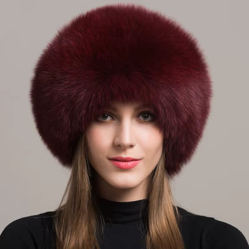 100 natural fox fur hat - 100%,