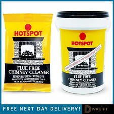 HOTSPOT FLUE FREE CHIMNEY CLEANER 90G 750G REMOVES TAR CREOSOTE DEPOSITS FIRE