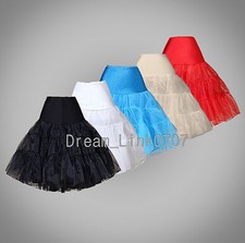 3 Layer Tea Length  Rockabilly Prom Silps Crinoline Petticoat Under Skirts TUTU