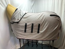 Used 6'0 Unbranded Bug Buster Horse Fly Rug Fixed Hood #B234