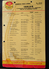 SHELL LUBRICATION CHART SERVICING GUIDE TROJAN VAN AMBULANCE PICK UP PERSONNEL