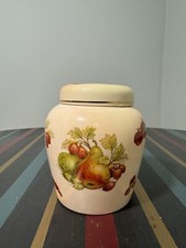 Vintage Royal Worcester Palissy Small Ginger Jar Fruit Design 9.5cm Tall