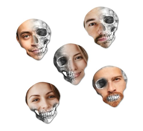 Custom printed any face skull - printed,