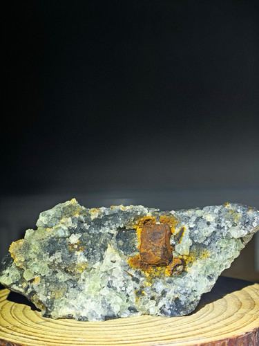 Green fluorite with limonite - fluorite,