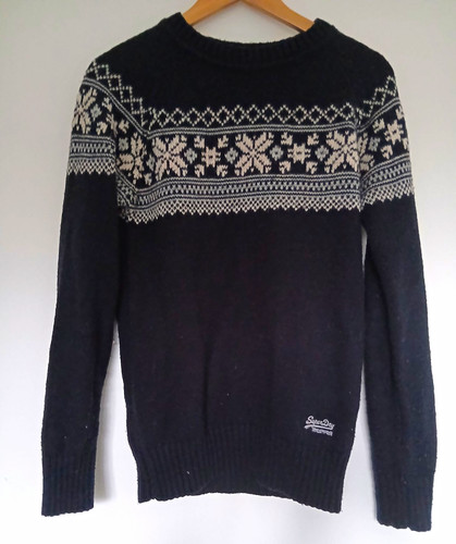 Superdry navy grey crew - navy, neck