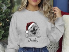 Chow Chow Christmas Sweatshirt Personalised Dog Name Unisex Santa Gift Jumper