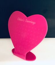 Personalised Earring Stand Display Holder..Heart Shaped Acrylic In Pink
